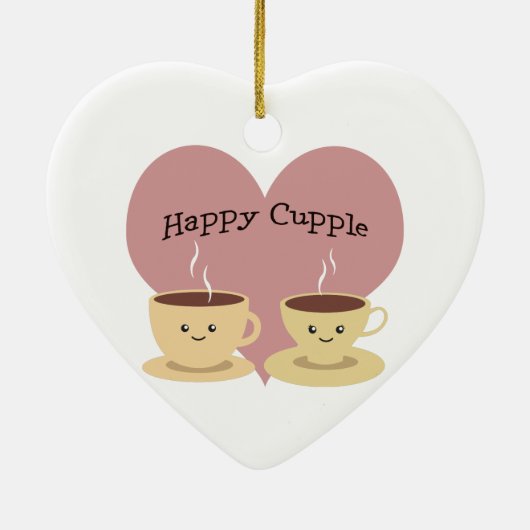 Fijne Cupple! Koffie Keramisch Ornament (Achterkant)