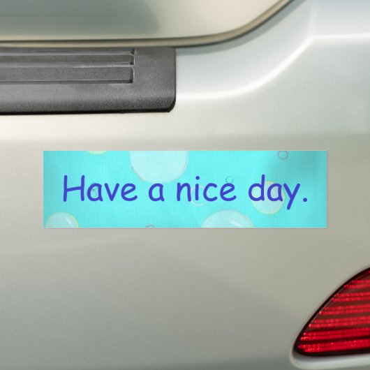 Fijne dag, blauwe bubbels, bumperstickers (Op auto)