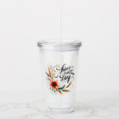 Fijne dag bloemen acryl drinkbeker (Voorkant)