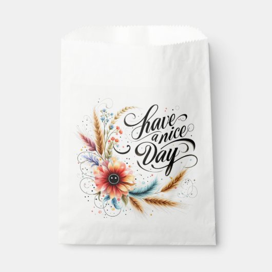 Fijne dag bloemen bedankzakje (Voorkant)