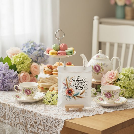 Fijne dag bloemen bedankzakje