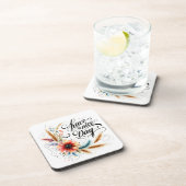 Fijne dag bloemen bier onderzetter (Rechterzijde)