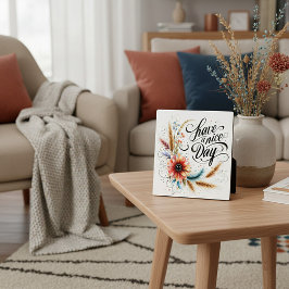 Fijne dag bloemen fotoplaat