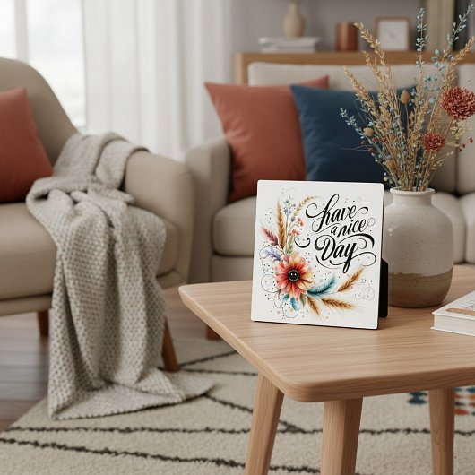 Fijne dag bloemen fotoplaat