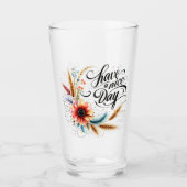 Fijne dag bloemen glas (Voorkant)