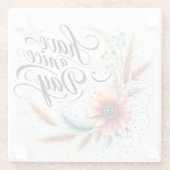 Fijne dag bloemen glazen onderzetter (Achterkant)