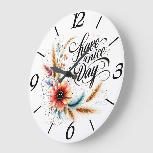 Fijne dag bloemen grote klok (Hoek)