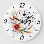 Fijne dag bloemen grote klok (Voorkant)