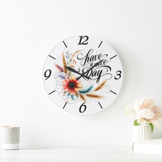 Fijne dag bloemen grote klok (Huis)