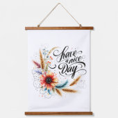 Fijne dag bloemen hangend wandkleed (Voorkant)