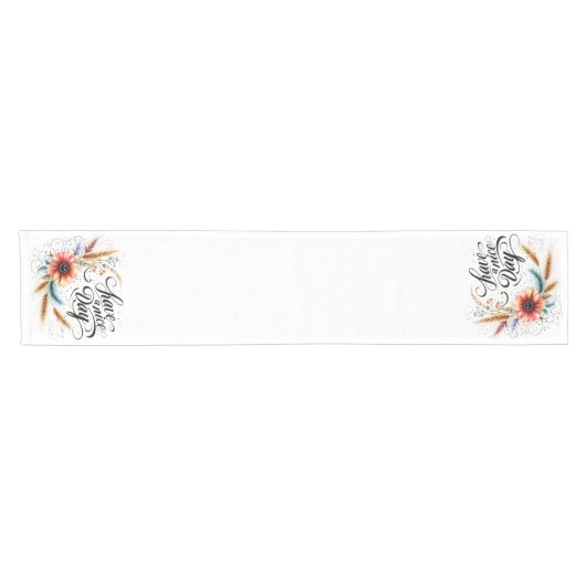 Fijne dag bloemen korte tafelloper (Horizontaal)