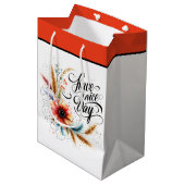 Fijne dag bloemen medium cadeauzakje (Voorkant Gekanteld)