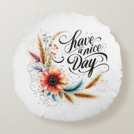 Fijne dag bloemen rond kussen