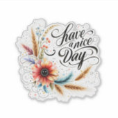 Fijne dag bloemen sticker (Voorkant)