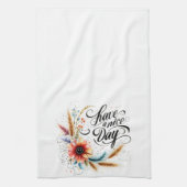 Fijne dag bloemen theedoek (Verticaal)