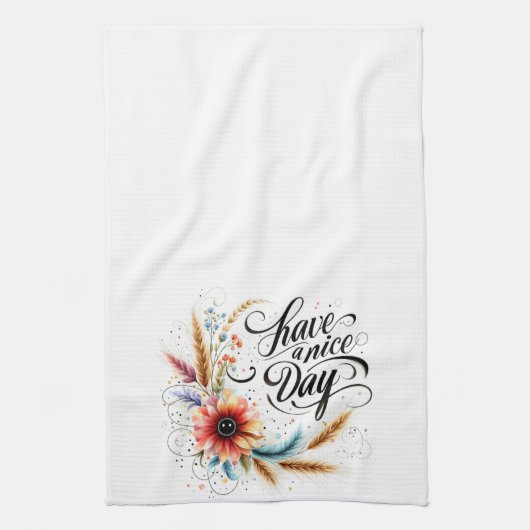 Fijne dag bloemen theedoek (Verticaal)