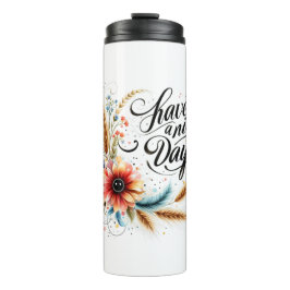 Fijne dag bloemen thermosbeker