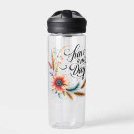 Fijne dag bloemen waterfles