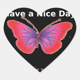 Fijne dag en een betere avond Butterfly Art Hart Sticker