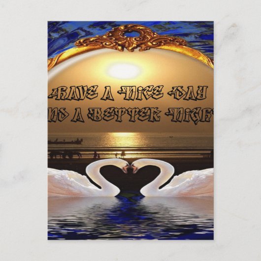 Fijne dag en een betere avond tekst quote briefkaart (Voorkant)