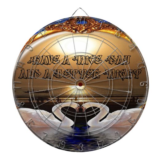 Fijne dag en een betere avond tekst quote dartbord (Voorkant)