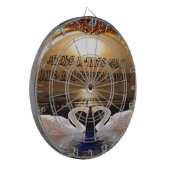 Fijne dag en een betere avond tekst quote dartbord (Voorkant Links)