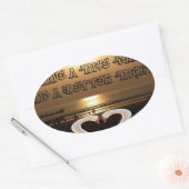 Fijne dag en een betere avond tekst quote ovale sticker (Envelop)