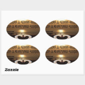 Fijne dag en een betere avond tekst quote ovale sticker (Vel)