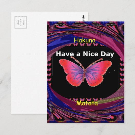 Fijne dag en een betere avondvlinderkunst. briefkaart (Voorkant / Achterkant)