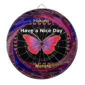 Fijne dag en een betere avondvlinderkunst. dartbord (Voorkant)