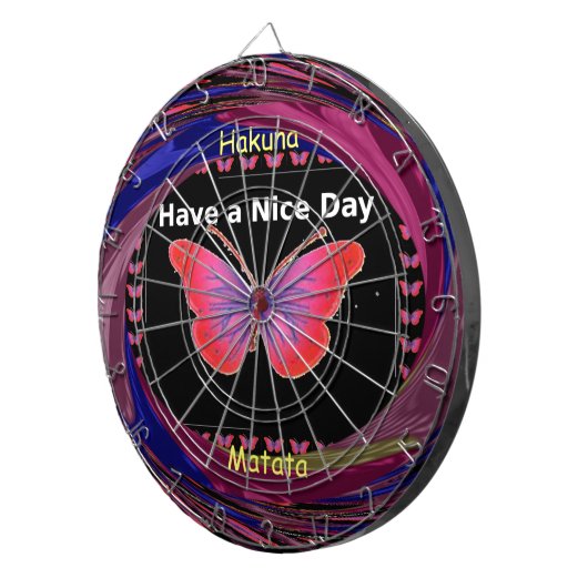 Fijne dag en een betere avondvlinderkunst. dartbord (Voorkant Rechts)