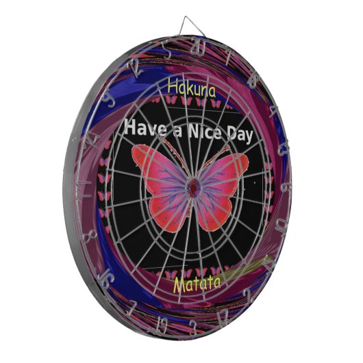 Fijne dag en een betere avondvlinderkunst. dartbord (Voorkant Links)