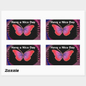 Fijne dag en een betere avondvlinderkunst. rechthoekige sticker (Vel)