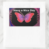 Fijne dag en een betere avondvlinderkunst. rechthoekige sticker (Tas)