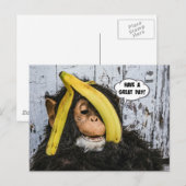 "Fijne dag!" Happy Chimp Briefkaart (Voorkant / Achterkant)