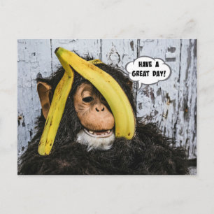 "Fijne dag!" Happy Chimp Briefkaart