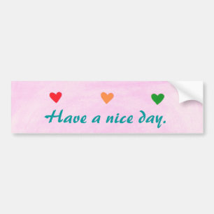 Fijne dag, hartjes, bumperstickers