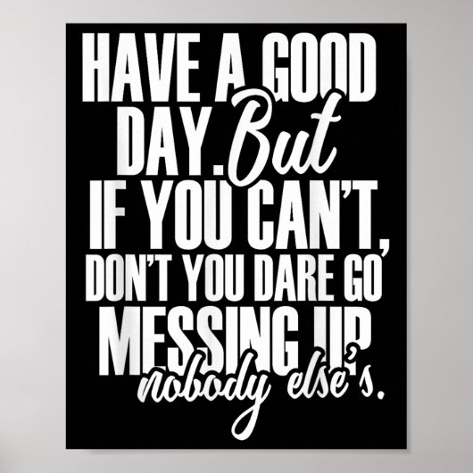 Fijne dag, maar als je kan poster (Voorkant)