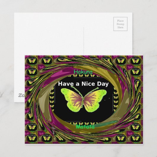 Fijne dag: Mooie oneindigheid vlinders kunst Briefkaart (Voorkant / Achterkant)