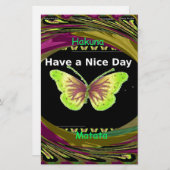 Fijne dag: Mooie oneindigheid vlinders kunst Briefpapier (Voorkant / Achterkant)