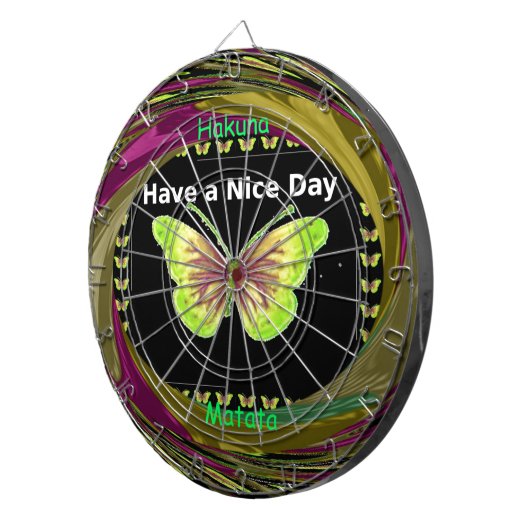 Fijne dag: Mooie oneindigheid vlinders kunst Dartbord (Voorkant Rechts)