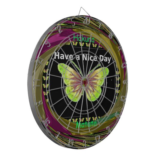 Fijne dag: Mooie oneindigheid vlinders kunst Dartbord (Voorkant Links)