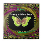 Fijne dag: Mooie oneindigheid vlinders kunst Tegeltje (Voorkant)