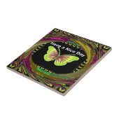 Fijne dag: Mooie oneindigheid vlinders kunst Tegeltje (Zijkant)