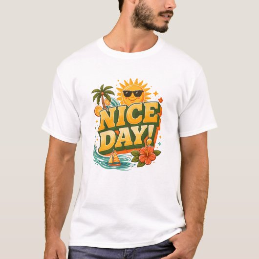Fijne Dag – Retro Zonneschijn T-shirt (Voorkant)