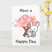 Fijne dag, Schattigee konijntjes onder de Kaart (Gele Bloem)