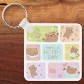 Fijne dag: Schattigee teddybeer Sleutelhanger (Voorkant)