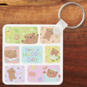 Fijne dag: Schattigee teddybeer Sleutelhanger (Achterkant)
