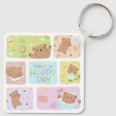 Fijne dag: Schattigee teddybeer Sleutelhanger (Achterkant)