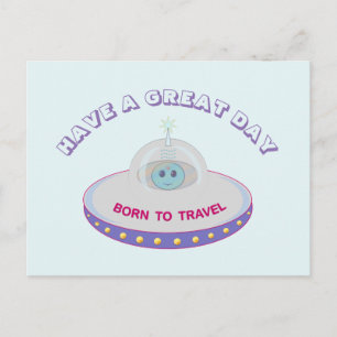 Fijne dag UFO groeten Briefkaart